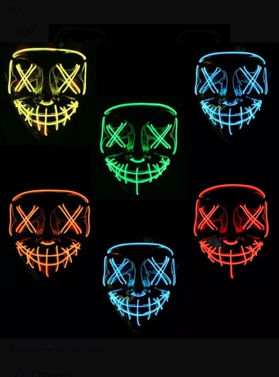 Máscara rígida hilo de led