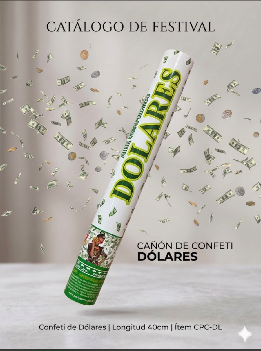 Cañón de confeti de dólares