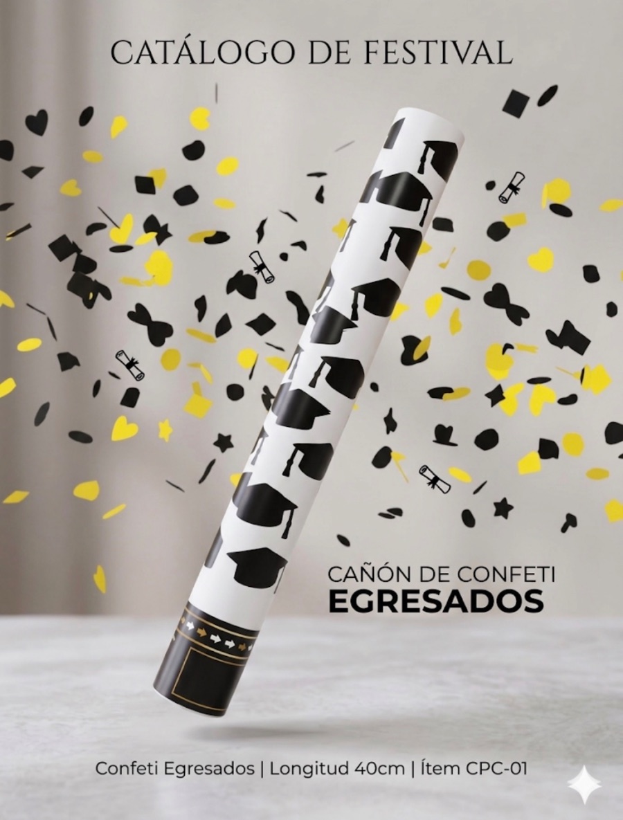 Cañón de confeti de egresados