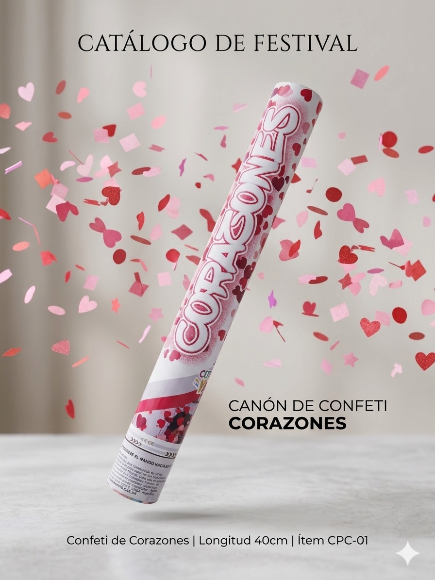 Cañón de confeti pétalos rosas